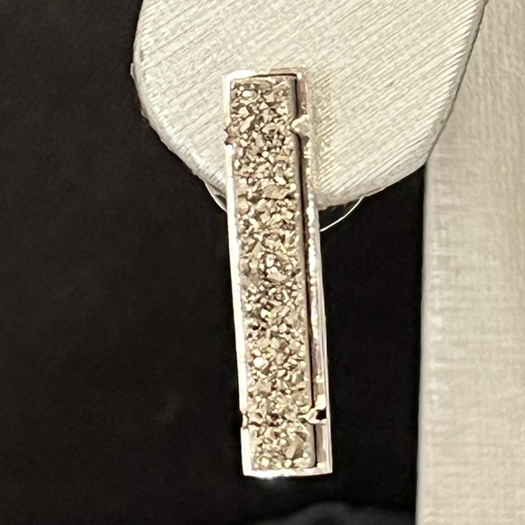 NWT Kendra Scott Levi RARE & Retired Platinum Drusy Earrings Silver Hard To Find - Picture 12 of 13